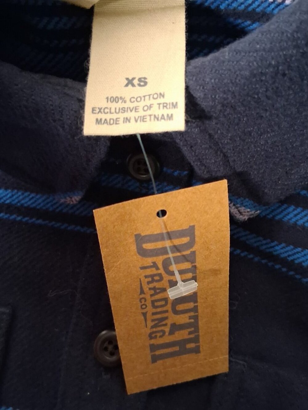 Duluth Trading Co Flannel Shirt Women XS Heritage Weight Stripe Blue Shacket New - Picture 6 of 13